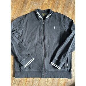 POLO Ralph Lauren Men Track Jacket Black Full Zip Size XL